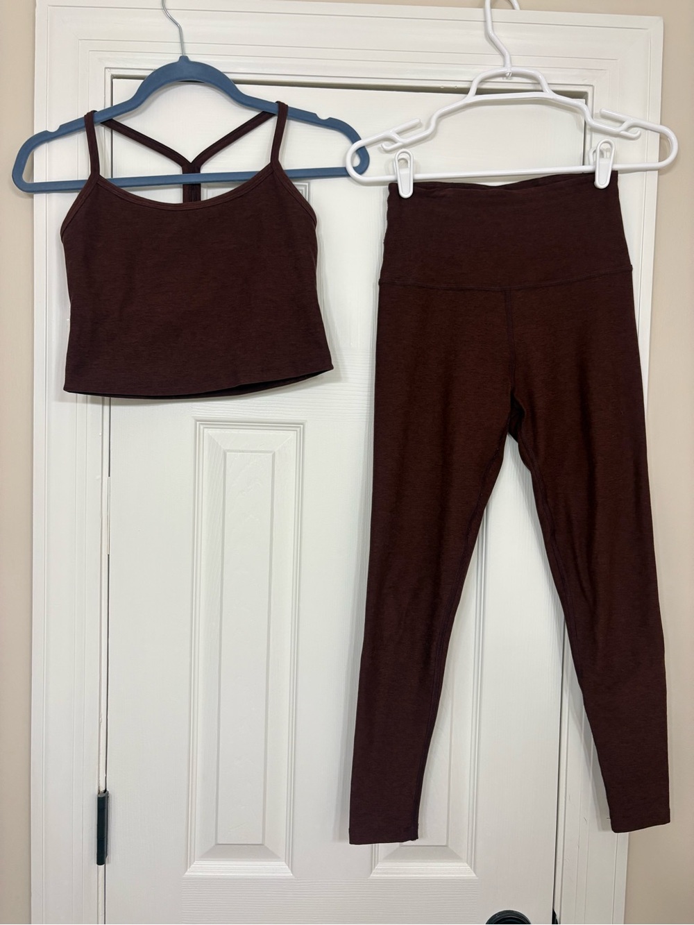 Beyond Yoga brown workout set